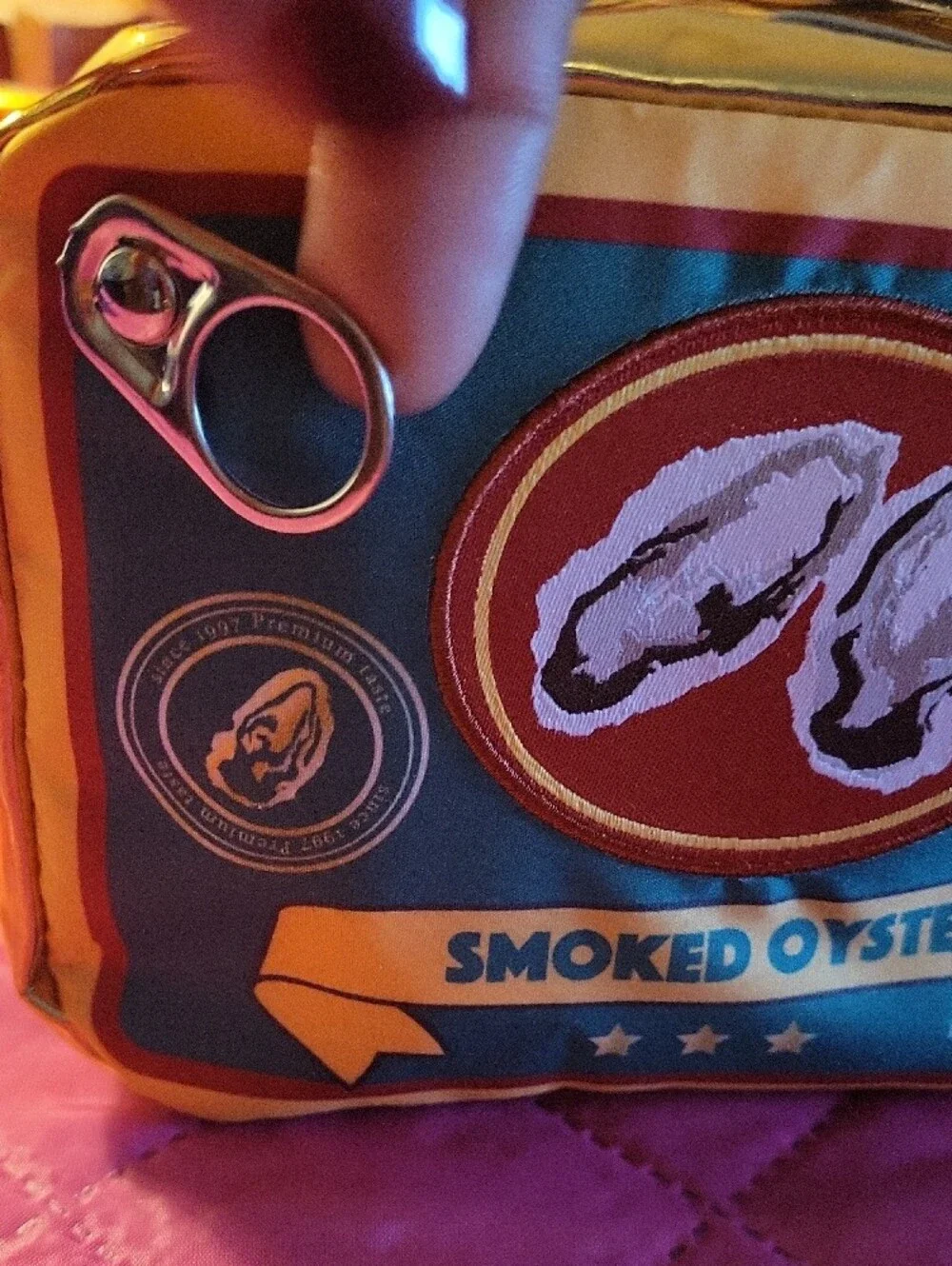 Marushin Yum Food Inspire Smoked Oyster Travel Bag Gold